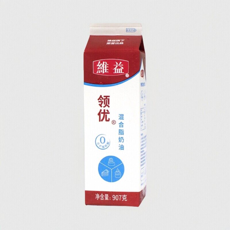 1支包邮维益领优植脂鲜奶油 领优奶油 蛋糕裱花蛋挞 烘焙原料907g