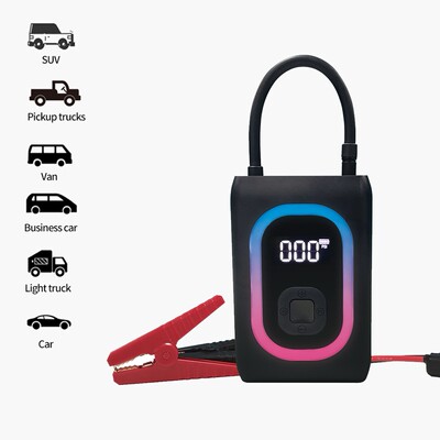 电商爆款12000mAh车载应急搭电点火启动电源便携充气泵源头厂家