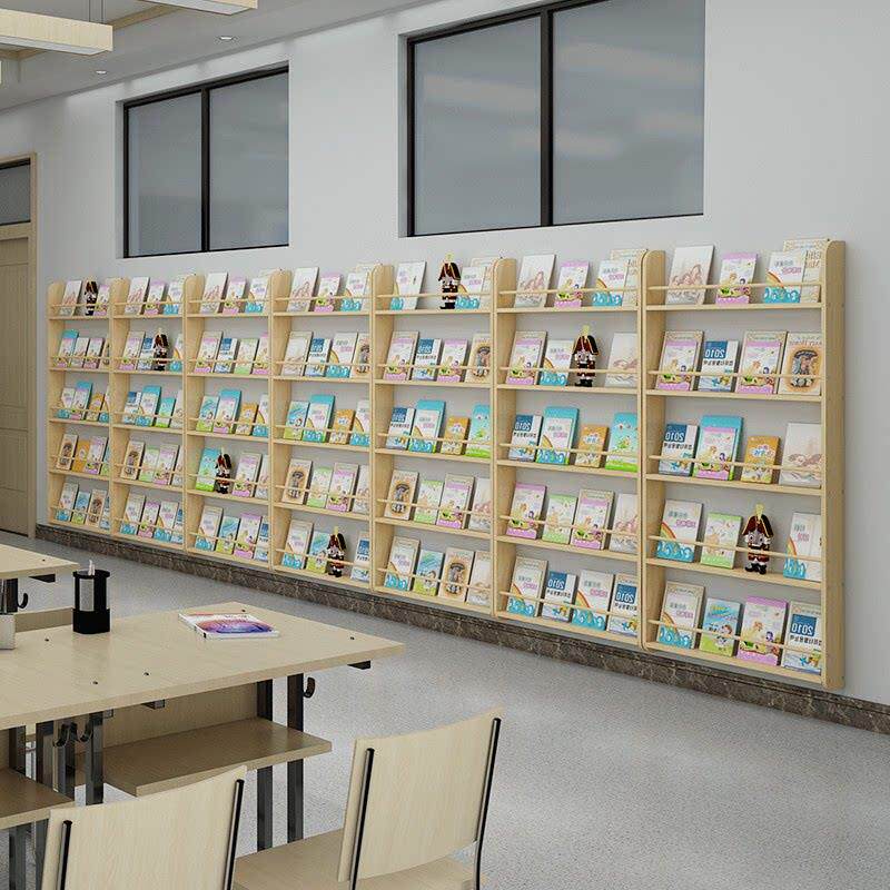 儿童实木挂墙书架绘本展示壁挂书架儿童房间装饰收纳书架宝宝书架
