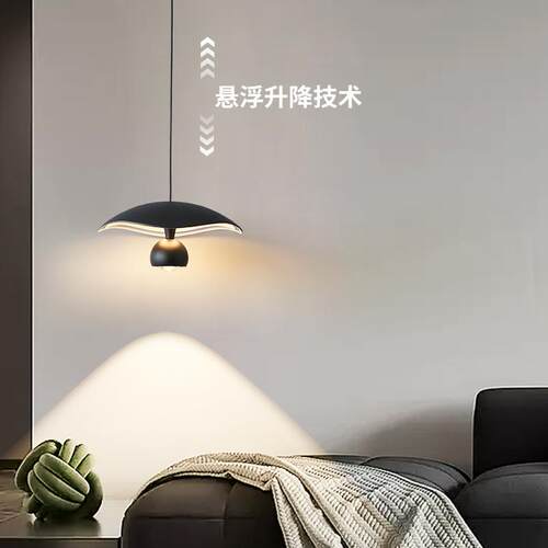 意式极简卧室床头吊灯可升降伸缩客厅玄关房间装饰氛围护眼吊线灯