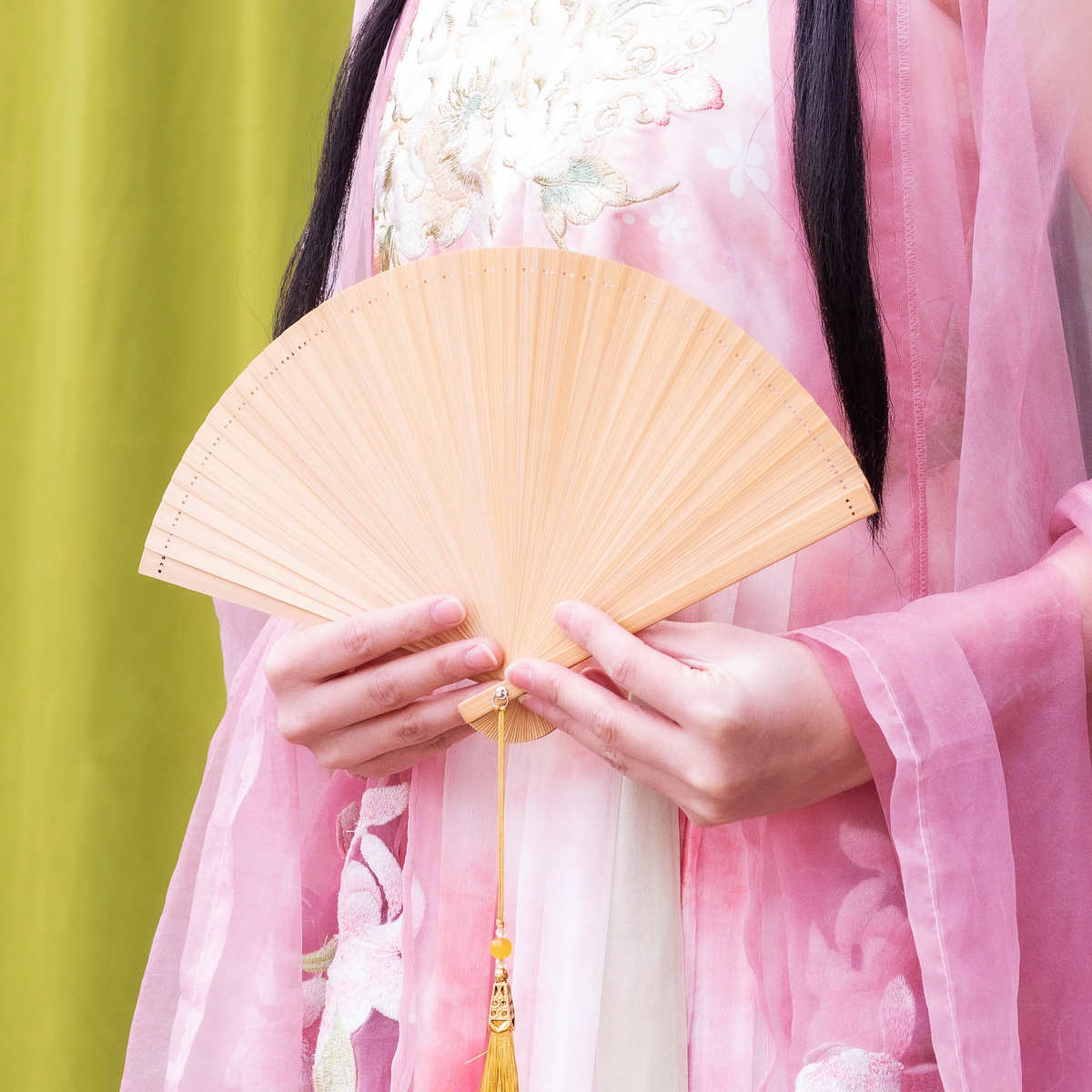 全竹扇子古风5寸中国风女士折扇子夏季黑色小跳舞扇古典便携折叠