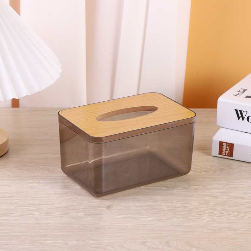 纸盒茶几家用轻盒客厅高档纸盒抽餐巾纸创意木透明纸巾收纳盒奢盖