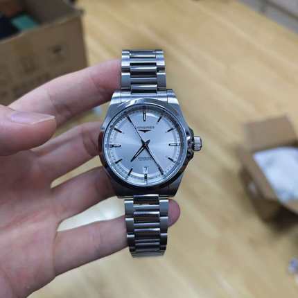 盒证[9.8新]浪琴康卡斯系列精钢自动机械表38MM男表L3.720.4.92.6