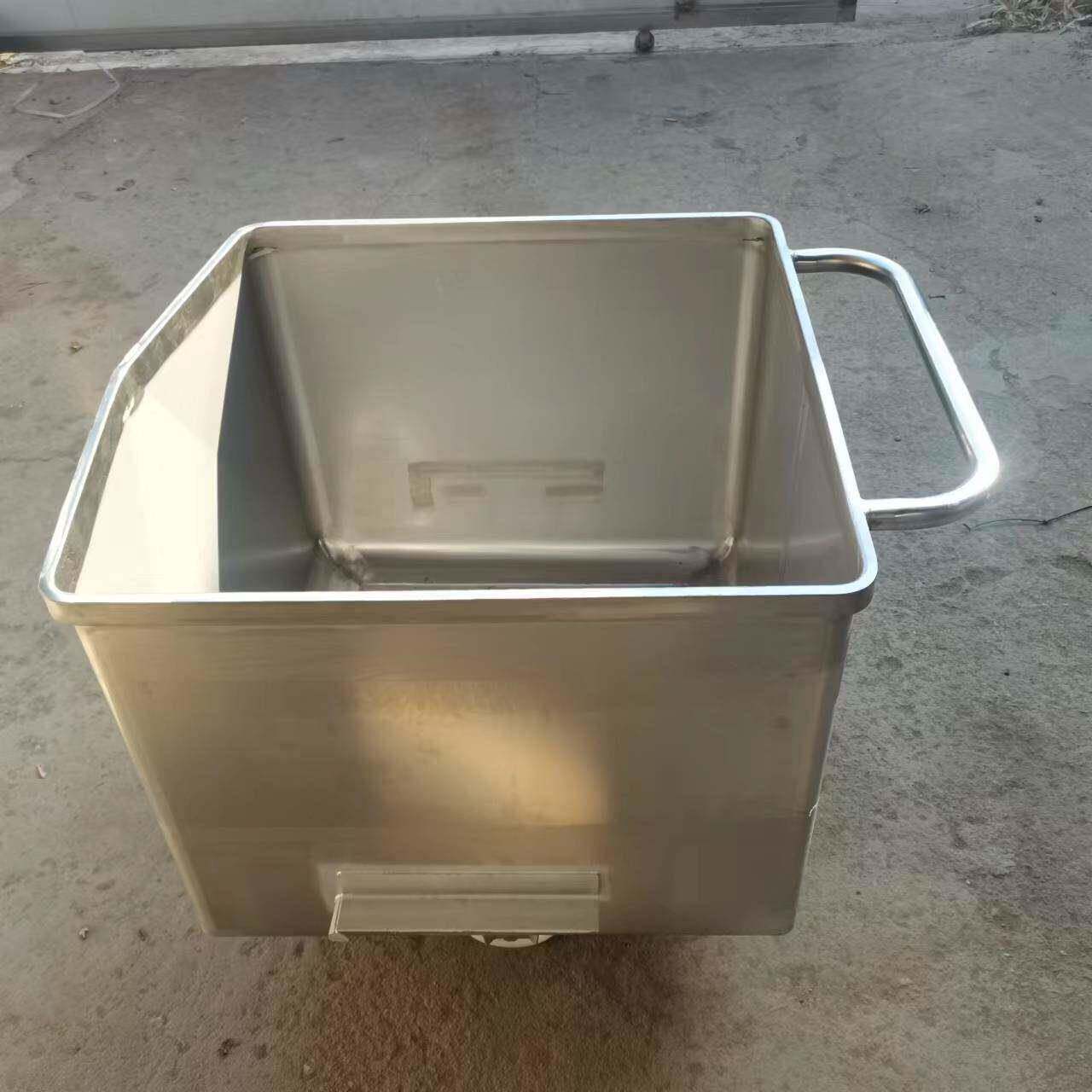 全新200升不锈钢小料车 手推式肉制品带轮小推车食品料车