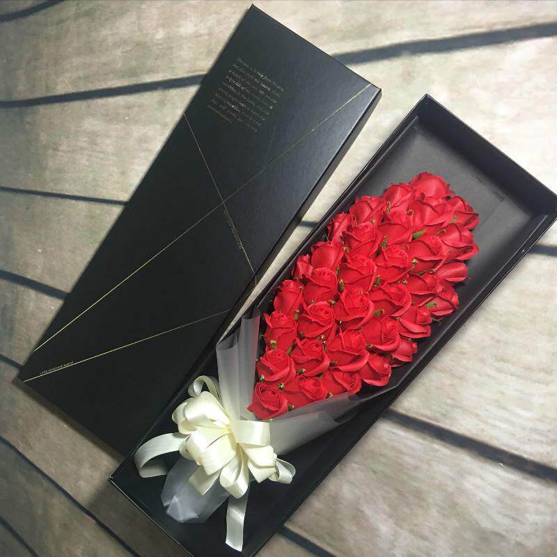新款直销33朵高档玫瑰香皂花礼盒永生花束情人节创意礼品七夕520