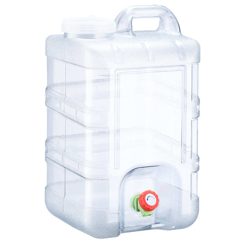 28升透明户外露营储水桶食品级PC带龙头车载自驾游纯净家用饮水桶