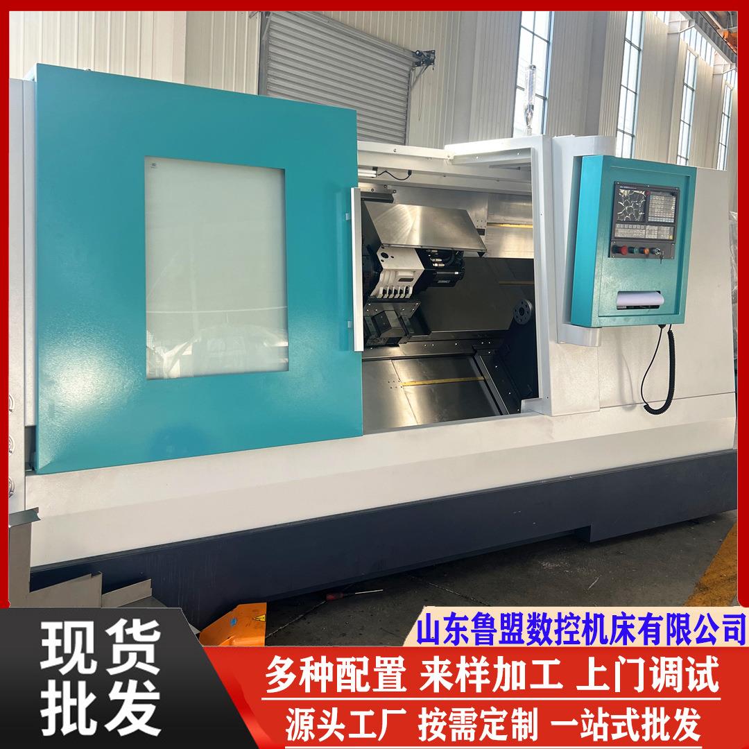 鲁盟数控斜轨车床TCK600斜床身车床TCK6X1000双主轴动力刀塔