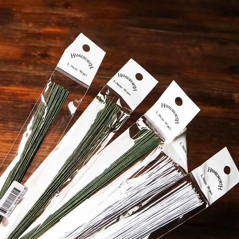 翻糖铁丝 糖花铁丝翻糖花杆花枝蛋糕用插件花艺制作材料50根入