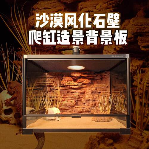 壹柒萌立体沙漠风化岩壁爬宠饲养箱60*45背景板鬃狮蜥爬宠造景板