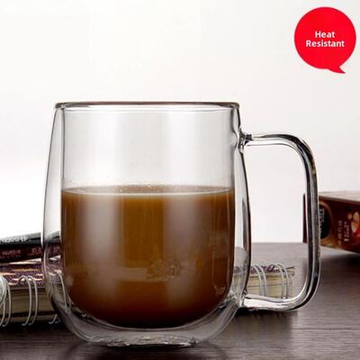 Heat-resistant Double Wall Glass Cup Coffee Cup Set Handmade