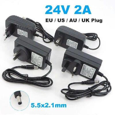 AC to DC 24V 24 volt EU US AU UK plug Power Supply Adapter
