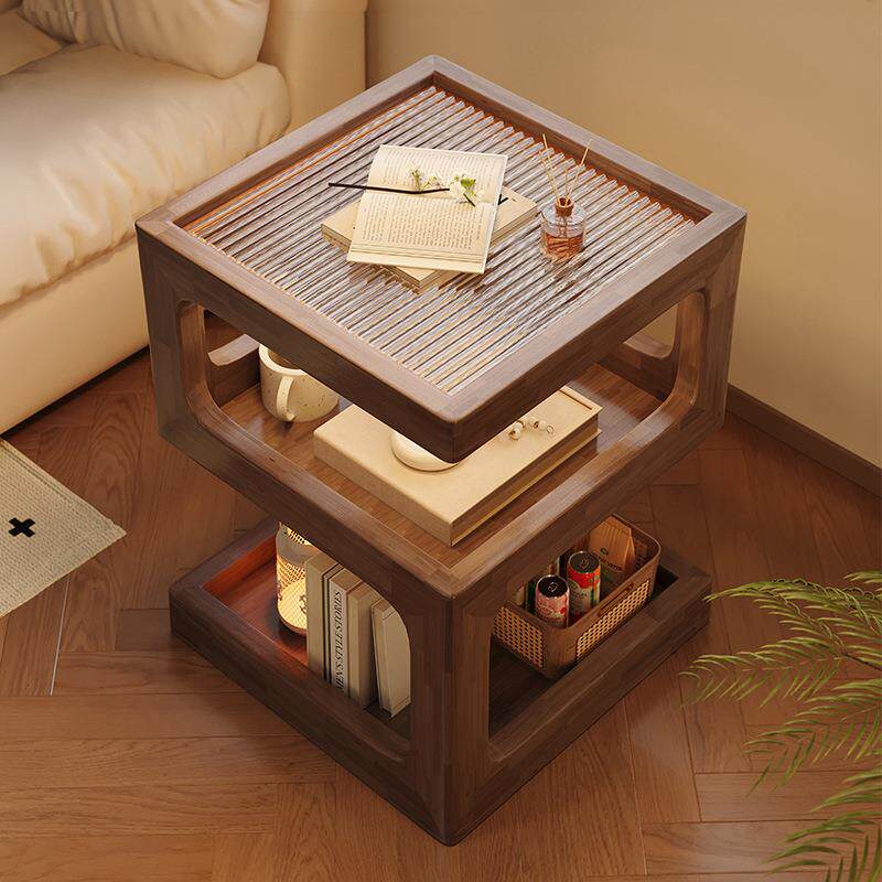 实木床头柜替代品简约现代小型家用卧室储物柜带灯创意床边置物架