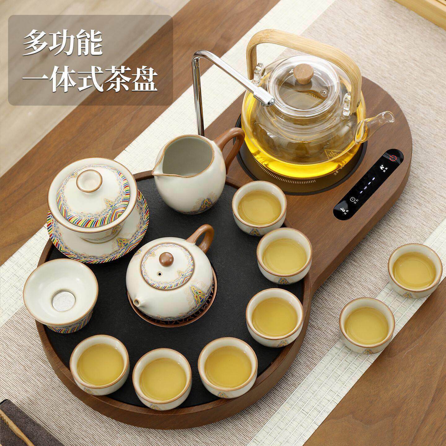 锦绣多功能全套一体式电陶炉加热茶盘煮茶器带自动上水烧水壶茶壶