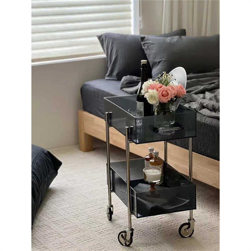 中古双层小推车置物架客厅沙发茶几边几不锈钢移动零食储物收纳架,住宅家具,角几/边几,淘宝优惠券,粉丝福利购,淘宝优惠卷