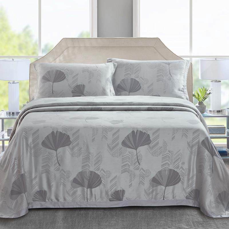 千月家纺竹纤维凉席三件套空调席提花冰丝软竹席子1.8米床包邮