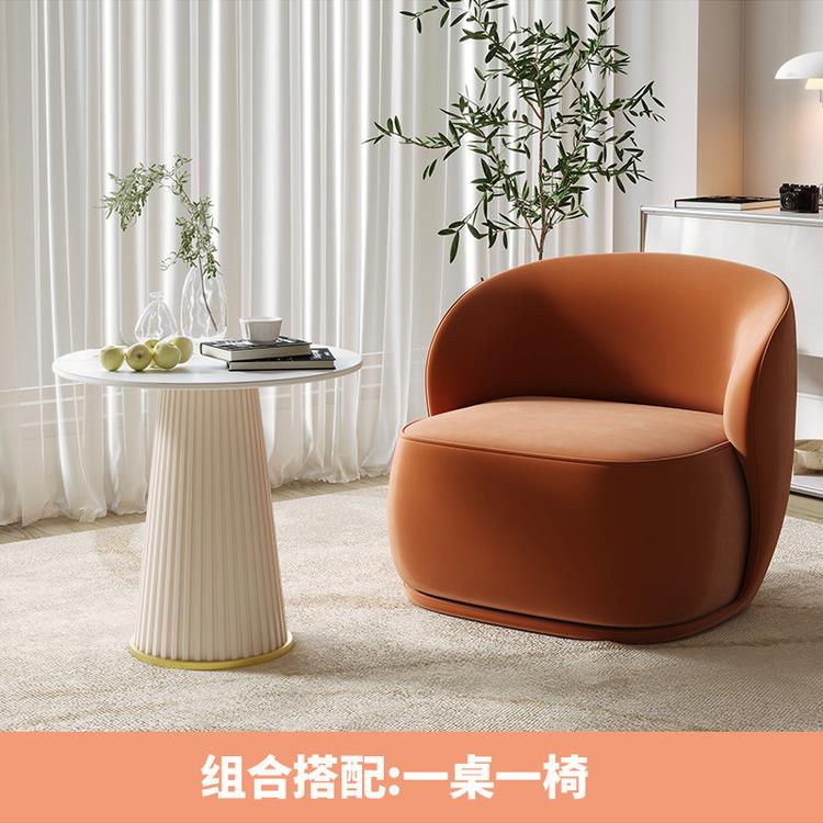 现代网红休闲酒店接待洽谈桌椅美容院休息区单人沙发椅茶几组合