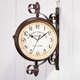 欧式 创意时钟挂表石英钟 双面挂钟客厅静音家用铁艺钟表个性
