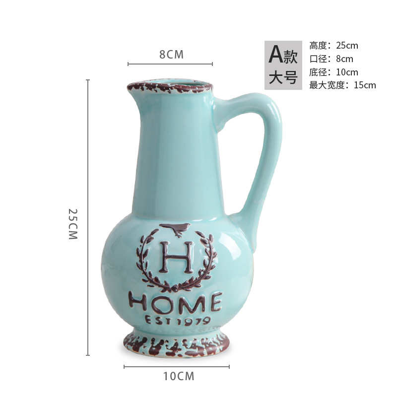 做陶瓷欧式花瓶花插瓶子批发花瓶复古旧景德镇美式品摆件装工艺品