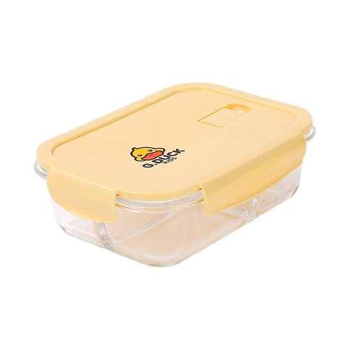小黄鸭玻璃饭盒微波炉加热专用碗带饭餐盒上班族水果便当盒保鲜盒