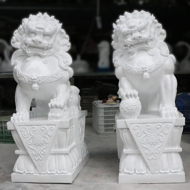 玻璃钢仿铜石狮子雕塑招财一对家用公司门口别墅户外装饰大象摆件