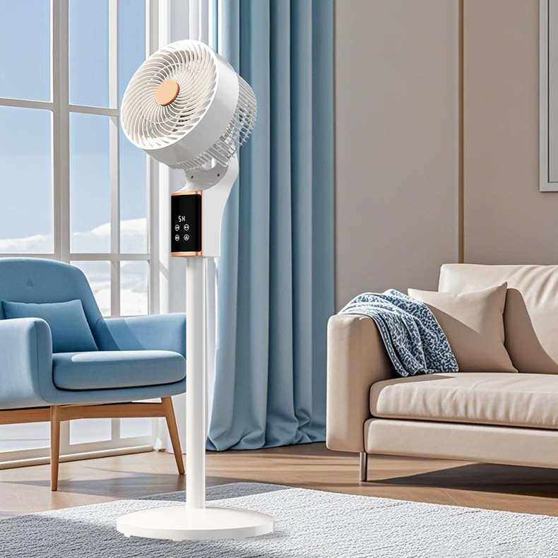 夏季爆款大风力空气净化循环扇家用办公语音智能台立两用落地扇