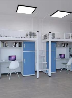 学生公铺60169寓床铁工上床下桌组合床员上下双层床单人书桌床床