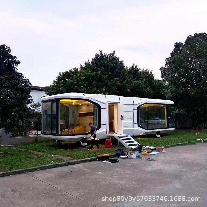 户外移动苹果舱民宿太空舱 厂家直供网红民宿小屋 景区露营星空房图片