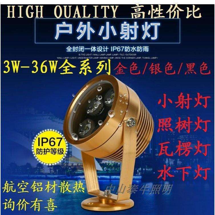 LED防水射灯假山外墙招牌投光灯公园园林草坪灯凉亭风景区屋顶灯