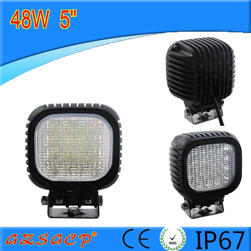 汽车工程车农用机械车超亮48W方形led工作灯 农用车灯 挖掘机