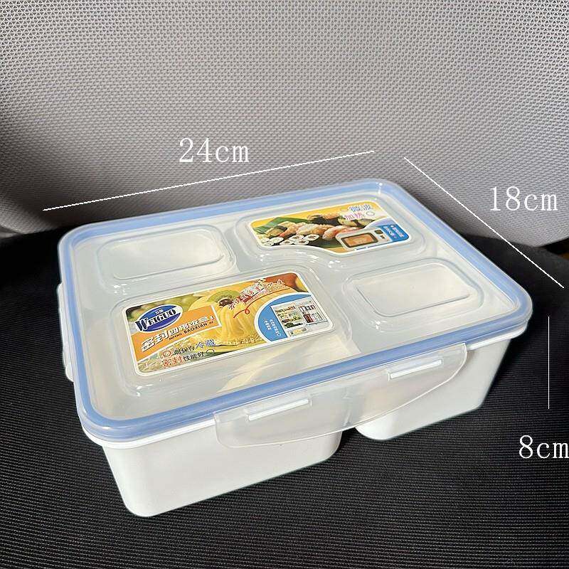 可以批首创隔层微波大号密封饭盒微波炉专用四格便当盒食用级PP5