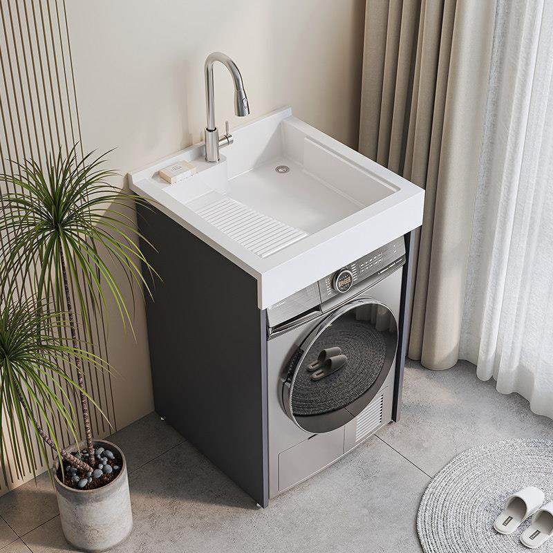 蜂窝铝洗衣机柜一体阳台定制小户型洗衣池槽台盆带搓板洗衣柜组合
