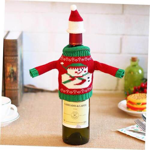Merry Christmas red wine bottle clothes and hat 圣诞酒瓶套