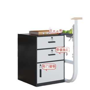 文件柜办公室木质带锁小柜子移动收纳柜抽屉柜带轮桌下储物柜矮柜