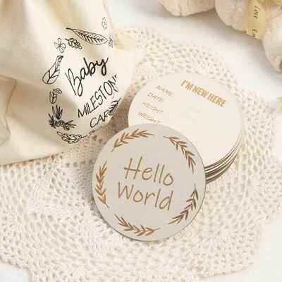 木质里程碑宝宝拍照月份牌生日抓周布置道具满月木片婴儿周岁