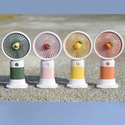 Cartoon cute fruit handheld mini fan, portable USB desk fan