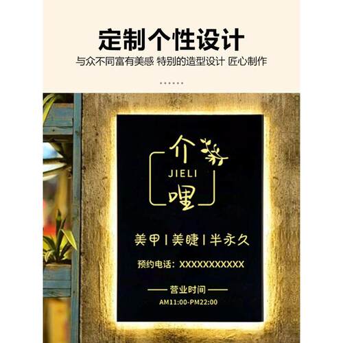 灯箱广告牌户外门头悬挂双面侧招灯箱led发光字镂空创意招牌定鑫