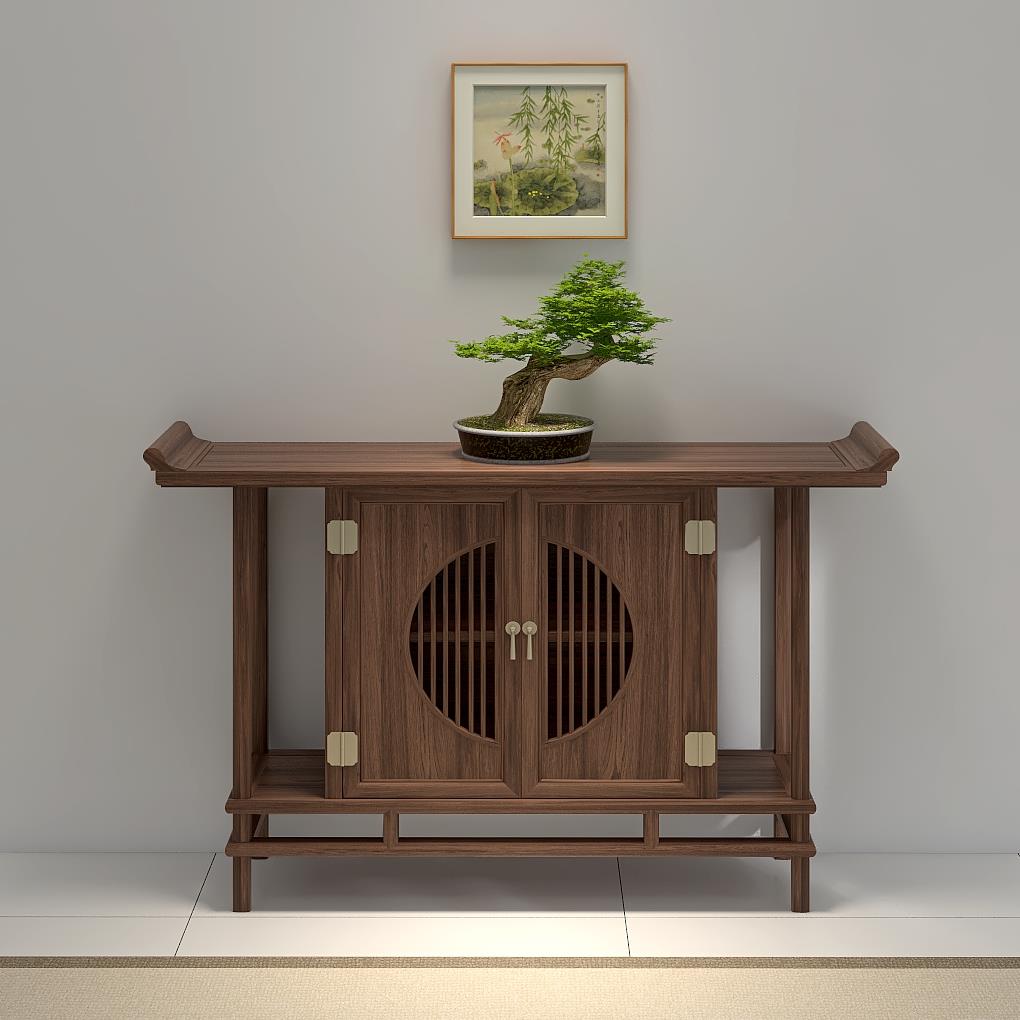 需定制新中式玄关桌老榆木靠墙柜 多种尺寸选择 实木打造 艺术设