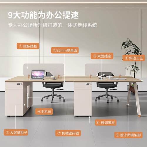 员工位办公桌椅组合简约现代屏风工位卡座办公室家具职员电脑桌子