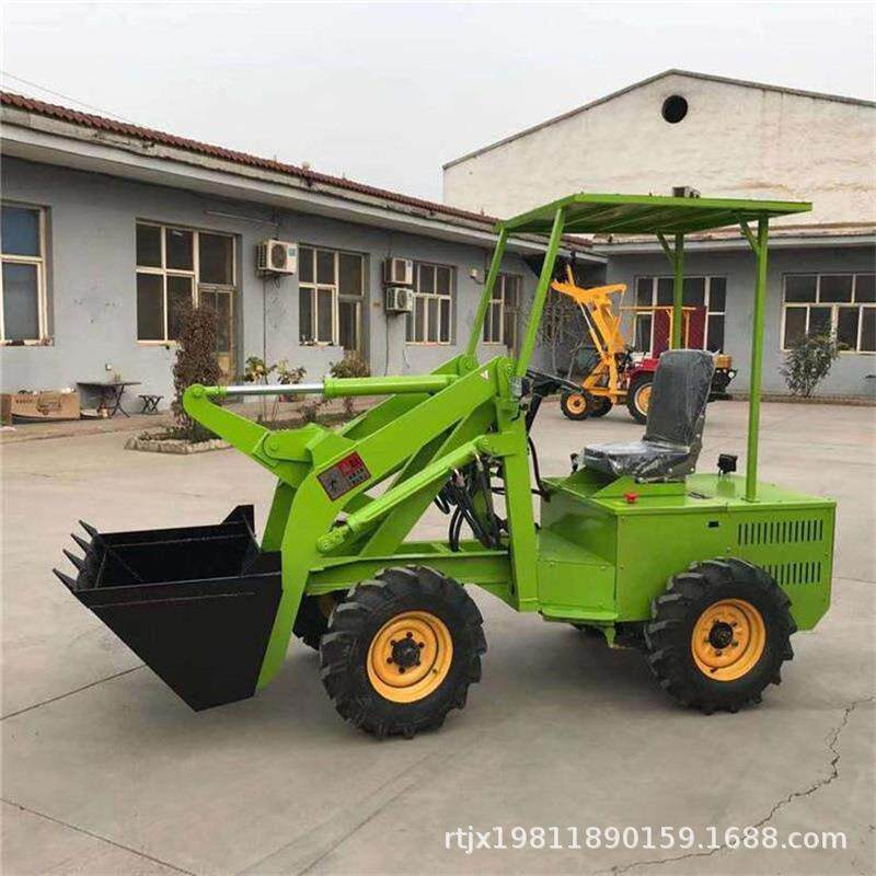 液压升降座驾式四轮物料装载机 铲土运输一体工地用电动小铲车