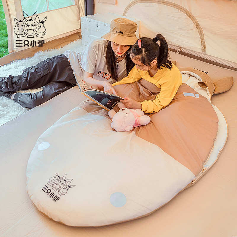 三只小驴睡袋儿童秋冬加厚保暖睡袋室内大童防踢被学生午休睡袋