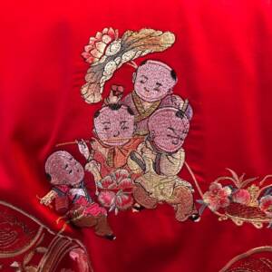 柒喜贺喜 中式重磅细节60支全棉提花刺绣结婚床上用品四件被套