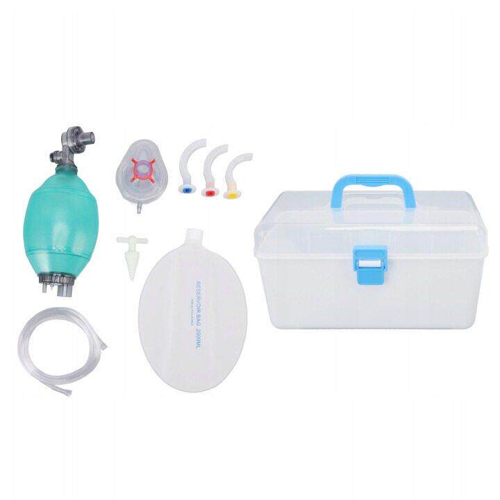 成人PVC简易复苏器 绿色 带中空口咽通道 开口器 出口贸易