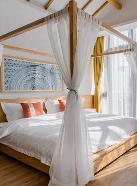 K架1V宿舍架格子床幔纱幔DML东南亚中风式遮光子床民宿客栈酒店床