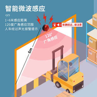 907报警闪烁灯微波感应声光报警器灯拐角防撞警报灯消防信号灯