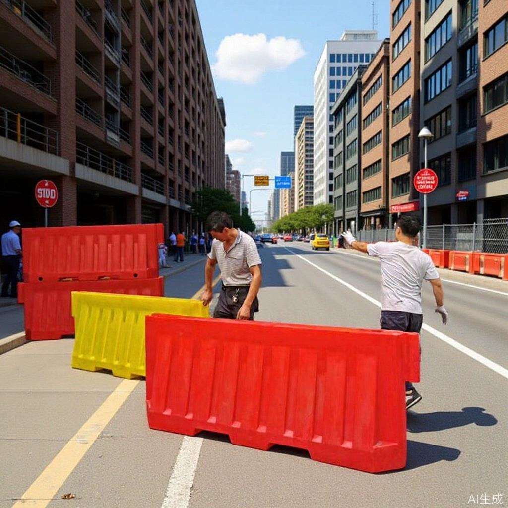 滚塑水马 2米长滚塑长围栏外贸水马加长围挡防撞水马