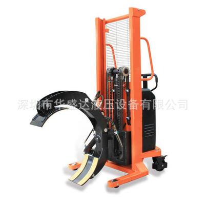 半电动卷膜翻转车纸卷圆形物料堆高车纸卷布料手推升高车90度翻转