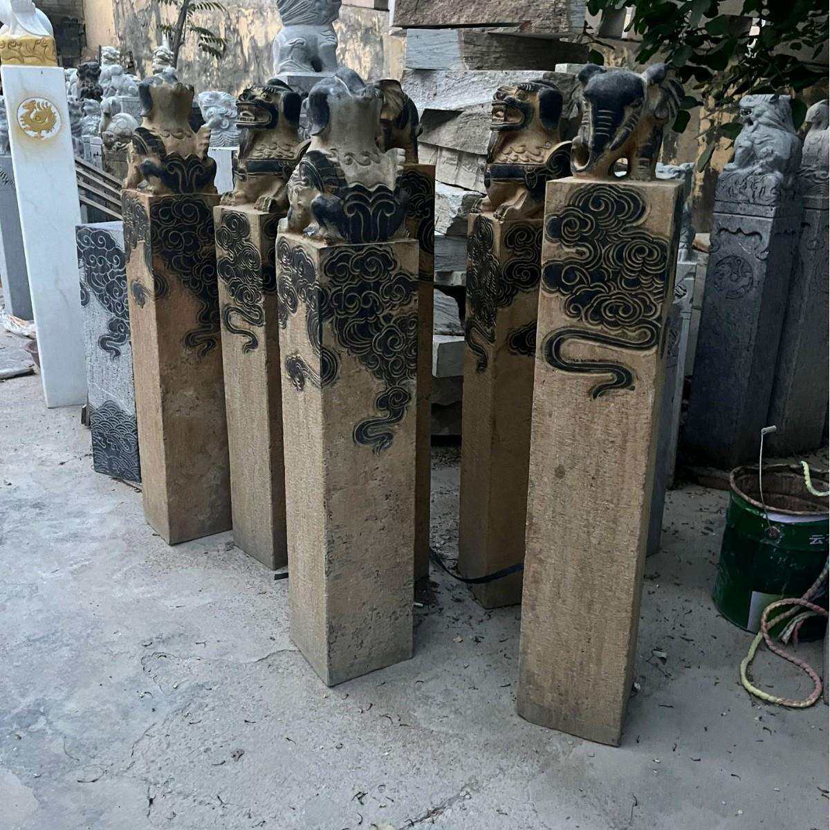石雕拴马桩做旧狮子拴马桩青石仿古拴马桩庭院门口装饰家居摆件