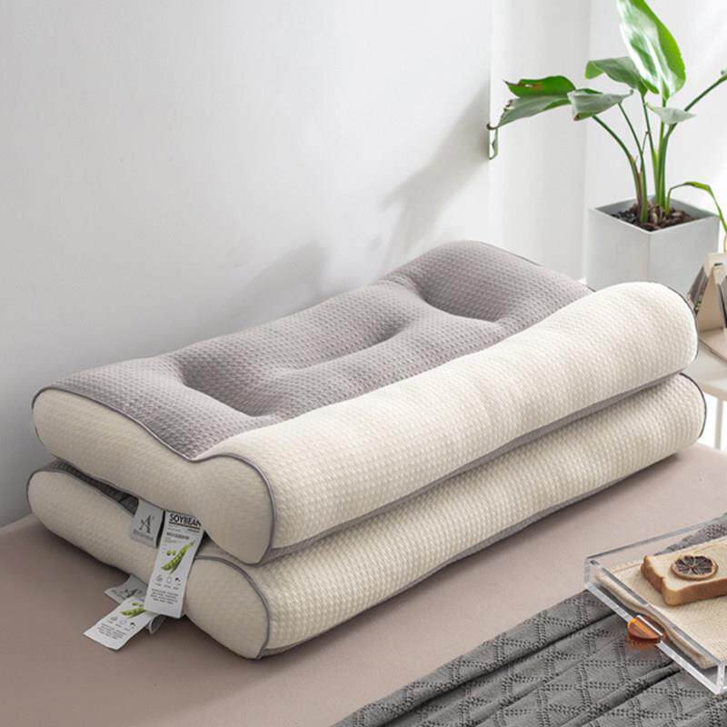 颈椎枕修覆颈椎睡觉专用A类大豆纤维枕头枕芯护颈椎助睡眠单人