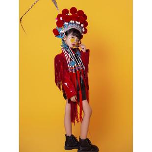工作 国风模特t台童车模特t台虎藏龙表孩演服卧装 正品 女摩红色中式