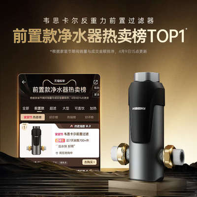 韦思卡尔反重力前置过滤器家用反冲洗自来水中央净水器WSP-85-80T